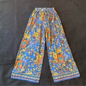 Angie Women’s Floral Wide-Leg Boho Pants Sz S